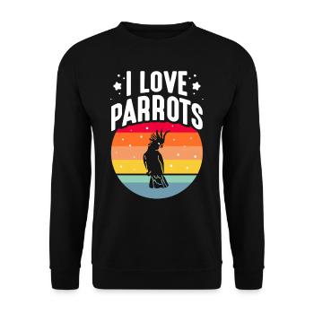 I Love Parrot Animal Parrot Cute Pet - Unisex Sweatshirt - black - Front - Alina (178cm) & Michal (187cm)