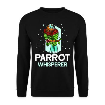 Perroquet Chuchotant Perroquet Chuchoteur Perroquet Doux - Sweat-shirt Unisexe - noir - Devant - Alina (178cm) & Michal (187cm)