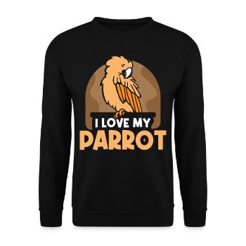 I love my parrot pet parrot animal - Unisex Sweatshirt - black - Front - Alina (178cm) & Michal (187cm)