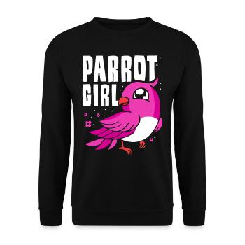 Parrot Girl Parrot Pet Cute Animal - Unisex Sweatshirt - black - Front - Alina (178cm) & Michal (187cm)