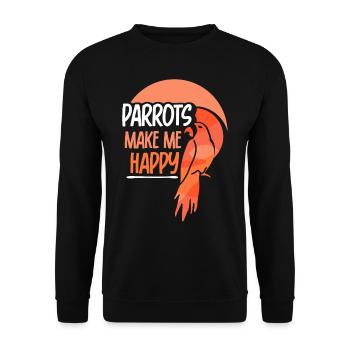 Parrots make me happy animal parrot cute - Unisex Sweatshirt - black - Front - Alina (178cm) & Michal (187cm)