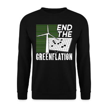 Mettre fin à l’inflation de la Greenflation Énergie verte - Sweat-shirt Unisexe - noir - Devant - Alina (178cm) & Michal (187cm)