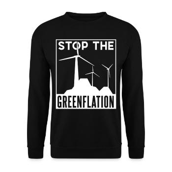 Stop Greenflation Green Inflation Energie - Sweat-shirt Unisexe - noir - Devant - Alina (178cm) & Michal (187cm)