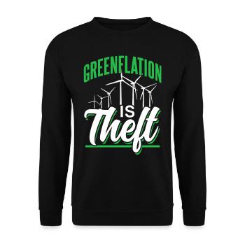 Greenflation is theft inflation energy green - Unisex Sweatshirt - black - Front - Alina (178cm) & Michal (187cm)