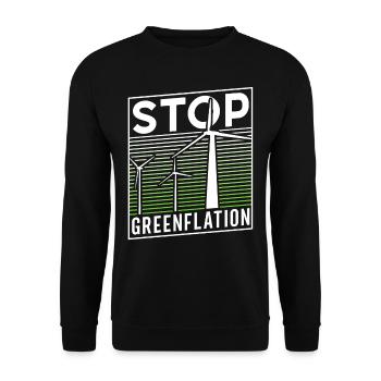Greenflation Stop Energie Inflation verte - Sweat-shirt Unisexe - noir - Devant - Alina (178cm) & Michal (187cm)