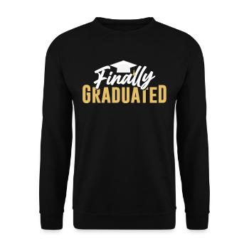 Finally graduated Graduate Graduate - Unisex Sweatshirt - black - Front - Alina (178cm) & Michal (187cm)