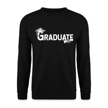 Graduate Graduated Graduated Graduation Celebration - Unisex Sweatshirt - black - Front - Alina (178cm) & Michal (187cm)
