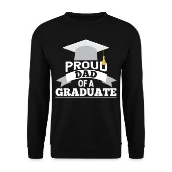 Proud father of a graduate - Unisex Sweatshirt - black - Front - Alina (178cm) & Michal (187cm)