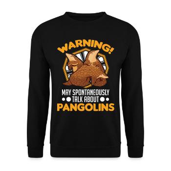 Avertissement Pangolin Pangolin - Sweat-shirt Unisexe - noir - Devant - Alina (178cm) & Michal (187cm)