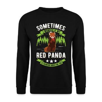 Red Panda Cadeau Chat Ours Panda Rouge - Sweat-shirt Unisexe - noir - Devant - Alina (178cm) & Michal (187cm)