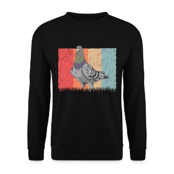 Taube Retro Taubenzüchter Vintage - Unisex Pullover - Schwarz - Vorne - Alina (178cm) & Michal (187cm)