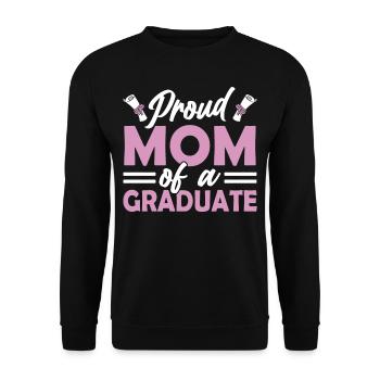 Proud mother of a graduate graduation - Unisex Sweatshirt - black - Front - Alina (178cm) & Michal (187cm)