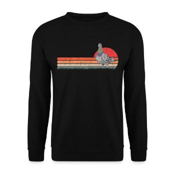 Taube Retro Taubenzüchter Vintage - Unisex Pullover - Schwarz - Vorne - Alina (178cm) & Michal (187cm)