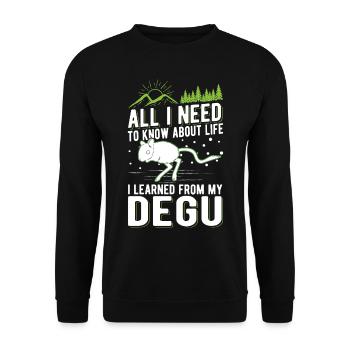 Degu Besitzer Strauchratte Walddegu - Unisex Pullover - Schwarz - Vorne - Alina (178cm) & Michal (187cm)