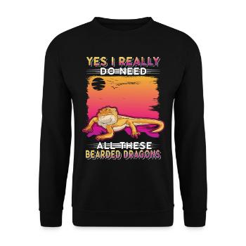 Bearded Dragon Gift Bearded Dragon - Unisex Sweatshirt - black - Front - Alina (178cm) & Michal (187cm)