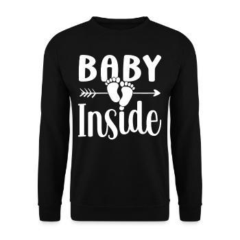 Baby Inside Announcement Pregnant Baby Inside - Unisex Sweatshirt - black - Front - Alina (178cm) & Michal (187cm)