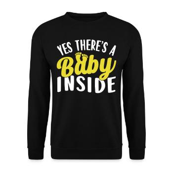 Ja Da Ist Ein Baby Drin Süß Baby Inside Schwanger - Unisex Pullover - Schwarz - Vorne - Alina (178cm) & Michal (187cm)