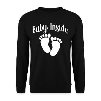 Baby Inside Pregnant Baby Inside Announcement - Unisex Sweatshirt - black - Front - Alina (178cm) & Michal (187cm)