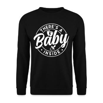 Da Ist Ein Baby Drin Süß Baby Inside Schwanger - Unisex Pullover - Schwarz - Vorne - Alina (178cm) & Michal (187cm)