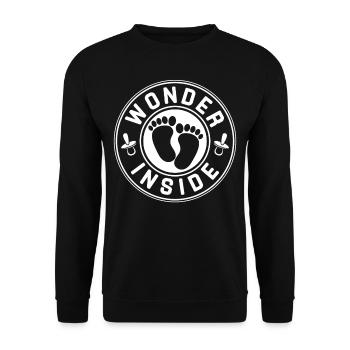 Wunder Im Inneren Schwanger Baby Inside Süß - Unisex Pullover - Schwarz - Vorne - Alina (178cm) & Michal (187cm)