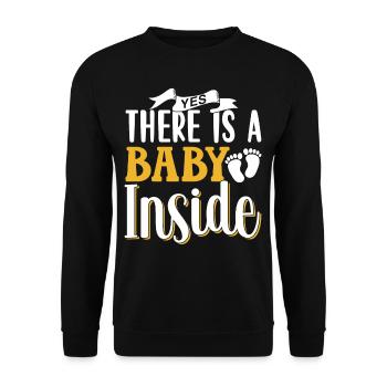 Ja Da Ist Ein Baby Drin Baby Inside Schwanger Süß - Unisex Pullover - Schwarz - Vorne - Alina (178cm) & Michal (187cm)