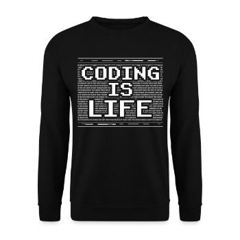 Coding is Life Coder Code Programmer - Unisex Sweatshirt - black - Front - Alina (178cm) & Michal (187cm)