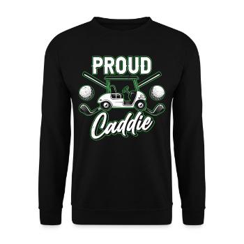 Proud Caddie Golfer Profession Golfing Golf - Unisex Sweatshirt - black - Front - Alina (178cm) & Michal (187cm)
