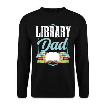 Bibliothèque Papa Books Bibliothécaire amoureux - Sweat-shirt Unisexe - noir - Devant - Alina (178cm) & Michal (187cm)