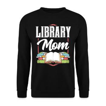Bibliothèque Maman Bibliothécaire Bibliothécaire Amoureux des livres - Sweat-shirt Unisexe - noir - Devant - Alina (178cm) & Michal (187cm)