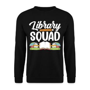 Bibliothek Team Bibliothekar Bücher Liebhaber - Unisex Pullover - Schwarz - Vorne - Alina (178cm) & Michal (187cm)