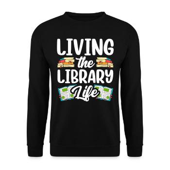 Bibliothèque Vie Amoureux des livres Bibliothécaire - Sweat-shirt Unisexe - noir - Devant - Alina (178cm) & Michal (187cm)
