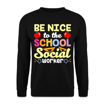 Soyez gentil avec l’école de profession de travailleur social - Sweat-shirt Unisexe - noir - Devant - Alina (178cm) & Michal (187cm)