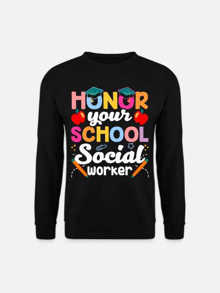 Ehre Deinen Schulsozialarbeiter Schulsozialarbeit - Unisex Pullover - Schwarz