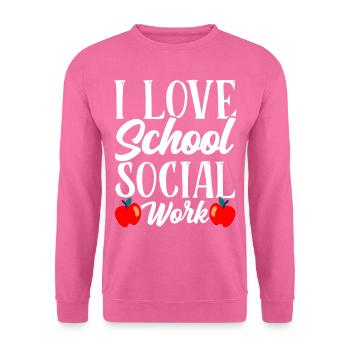 J’aime le travail social scolaire travailleurs sociaux de l’école - Sweat-shirt Unisexe - rose - Devant