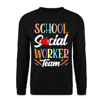 School Social Worker Team School School Social Work - Unisex Sweatshirt - black - Front - Alina (178cm) & Michal (187cm)