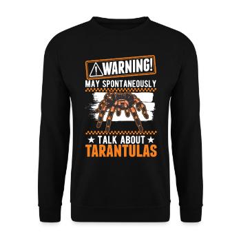 Warning Tarantula owner Tarantula - Unisex Sweatshirt - black - Front - Alina (178cm) & Michal (187cm)