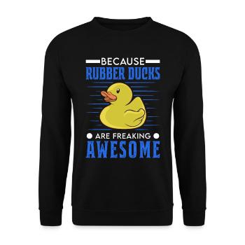 Because Rubber Ducks are freaking awesome - Unisex Sweatshirt - black - Front - Alina (178cm) & Michal (187cm)