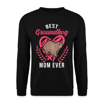 Murmeltier Mama Groundhog Mom Woodchuck - Unisex Pullover - Schwarz - Vorne - Alina (178cm) & Michal (187cm)