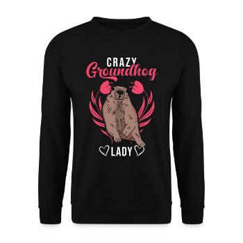 Marmotte folle Femme Crazy Groundhog dame - Sweat-shirt Unisexe - noir - Devant - Alina (178cm) & Michal (187cm)