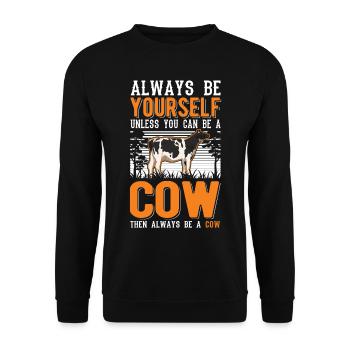 Cow Gift Farmer Cattle Breeder Cows - Unisex Sweatshirt - black - Front - Alina (178cm) & Michal (187cm)