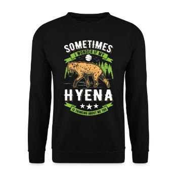 Hyäne Geschenk Erdwolf Hyena - Unisex Pullover - Schwarz - Vorne - Alina (178cm) & Michal (187cm)