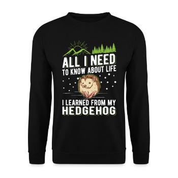 Igel Geschenk Stacheligel - Unisex Pullover - Schwarz - Vorne - Alina (178cm) & Michal (187cm)