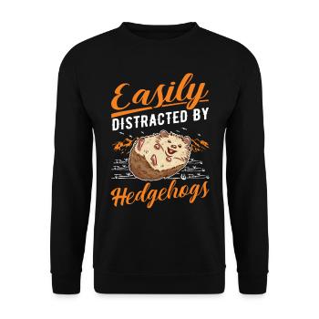 Facilement distrait par les hérissons Igel - Sweat-shirt Unisexe - noir - Devant - Alina (178cm) & Michal (187cm)