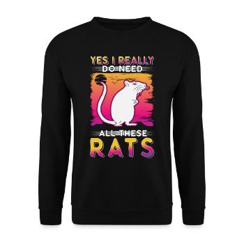 Rat Gift Rat domestique Rat Propriétaire - Sweat-shirt Unisexe - noir - Devant - Alina (178cm) & Michal (187cm)