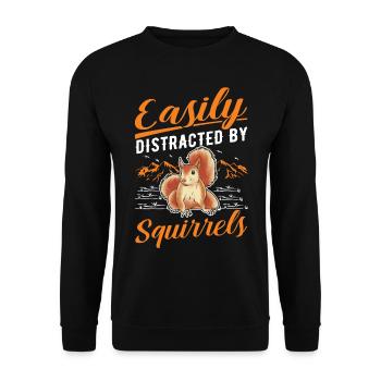 Facilement distrait par les écureuils Eichhörnchen - Sweat-shirt Unisexe - noir - Devant - Alina (178cm) & Michal (187cm)