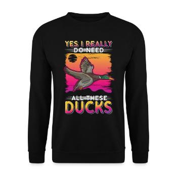 Duck Gift Duck Duck Breeder - Unisex Sweatshirt - black - Front - Alina (178cm) & Michal (187cm)