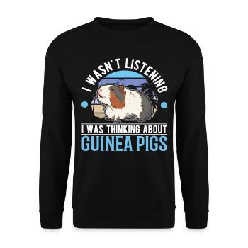 Guinea Pig Gift Guinea Pig - Unisex Sweatshirt - black - Front - Alina (178cm) & Michal (187cm)