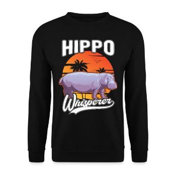 Hippo Whisperer Hippo Hippo Hippo - Unisex Sweatshirt - black - Front - Alina (178cm) & Michal (187cm)