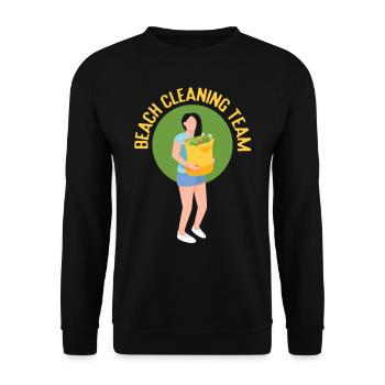 Équipe de nettoyage de plage Nettoyage de plage - Sweat-shirt Unisexe - noir - Devant - Alina (178cm) & Michal (187cm)