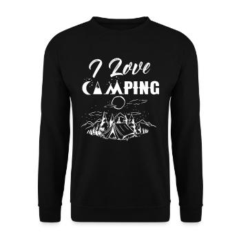 I love Camping Camping Camper Campsite Camp - Unisex Sweatshirt - black - Front - Alina (178cm) & Michal (187cm)